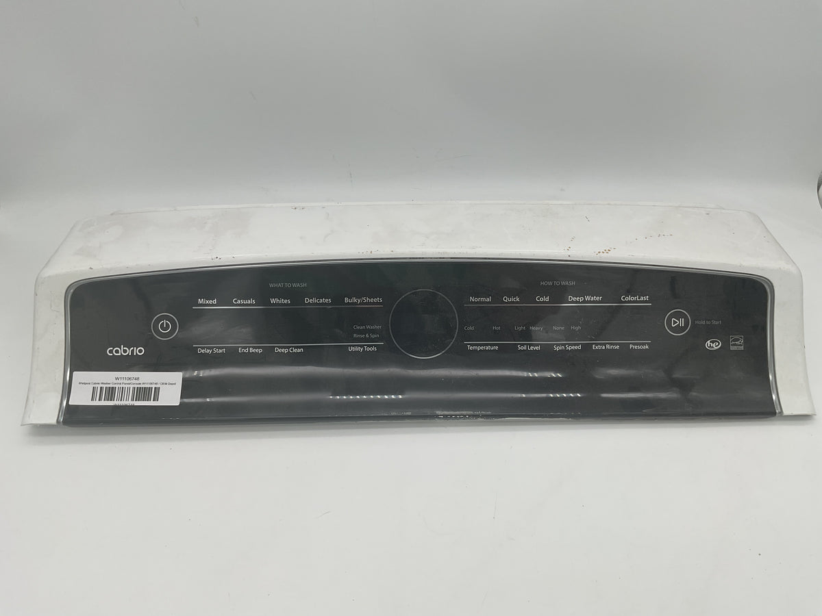 Panneau de commande/console pour lave-linge Whirlpool Cabrio W11106748