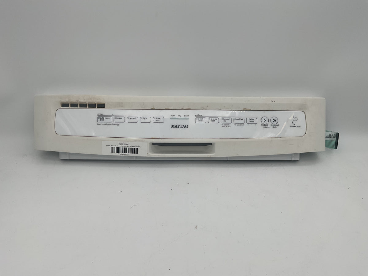Panneau de commande pour lave-vaisselle Maytag blanc W10199662