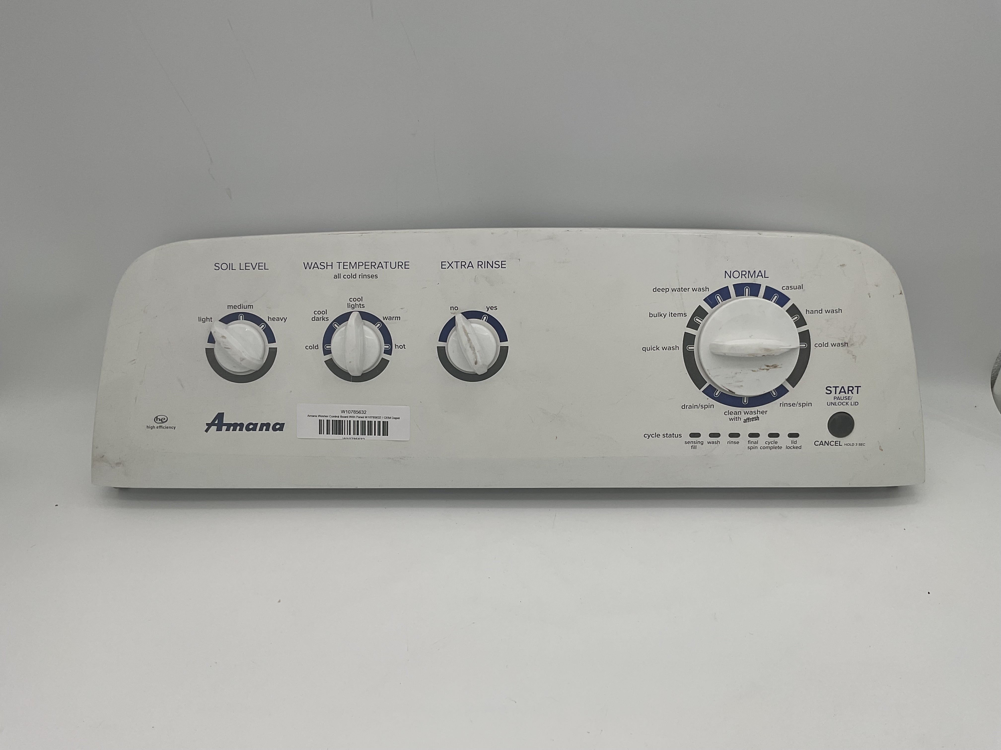 Amana Washer Control Board With Panel W10785632
