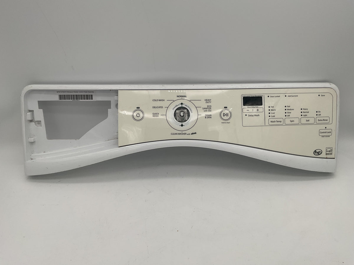 Ensemble de panneau de commande pour laveuse Whirlpool WPW10750475
