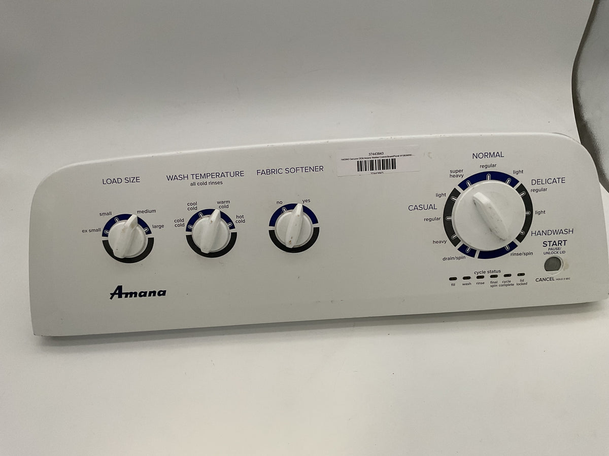 37443843 Carte électronique/panneau de commande de laveuse Amana d'origine (OEM) W10636055 - Utilisé