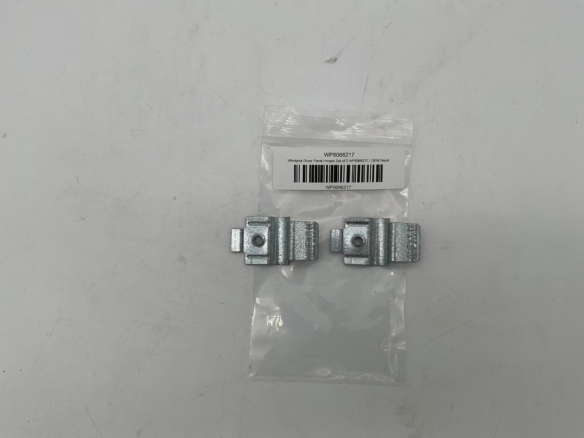Jeu de 2 charnières de panneau pour sèche-linge Whirlpool WP8066217