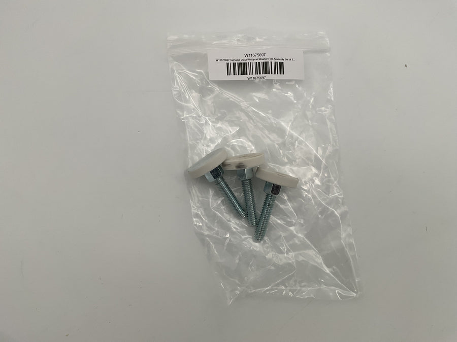W11675697 Jeu de 3 pieds de laveuse Whirlpool d'origine (OEM) W11604388