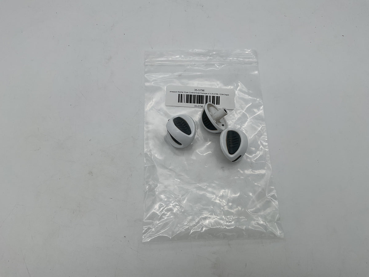Lot de 3 boutons de commande pour laveuse-sécheuse Whirlpool 35-5796