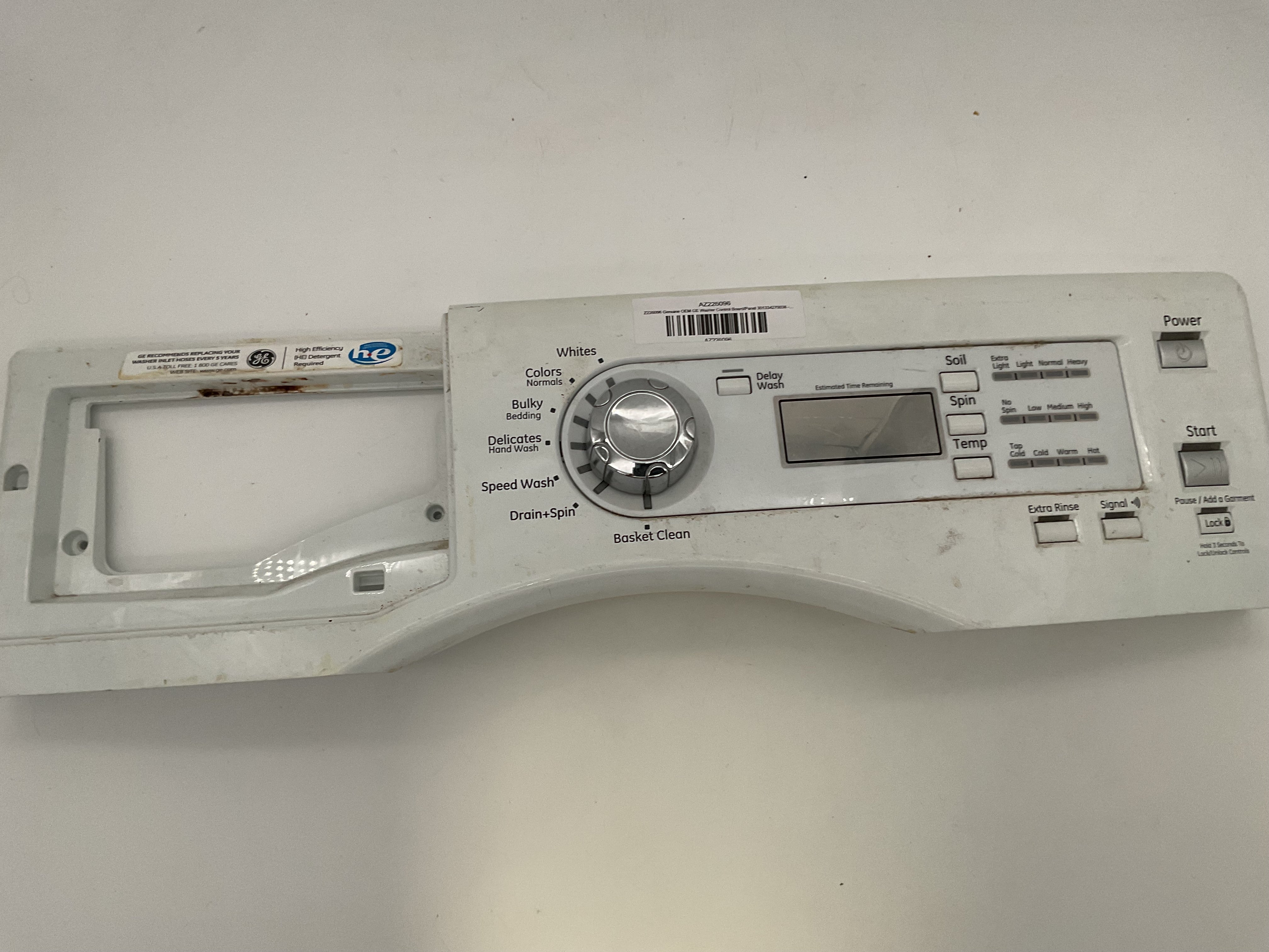 AZ226096 Genuine OEM GE Washer Control Board/Panel 301334270038 - Used