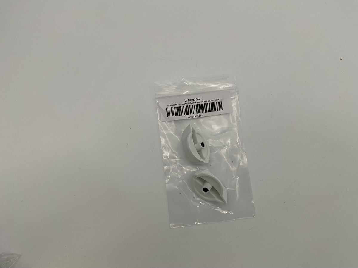 W10453947 Jeu de 2 boutons de commande de laveuse Amana d'origine (OEM) 10453947