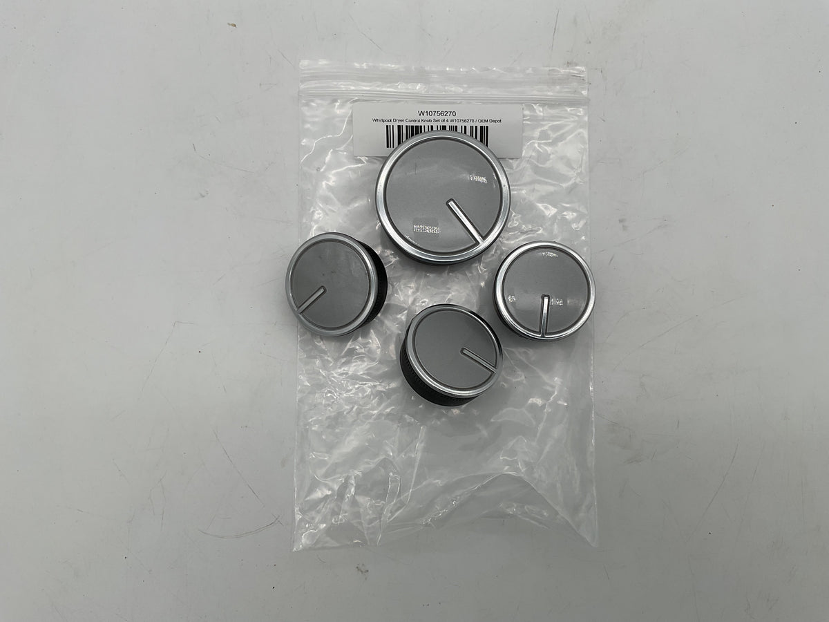 Jeu de 4 boutons de commande pour sécheuse Whirlpool W10756270