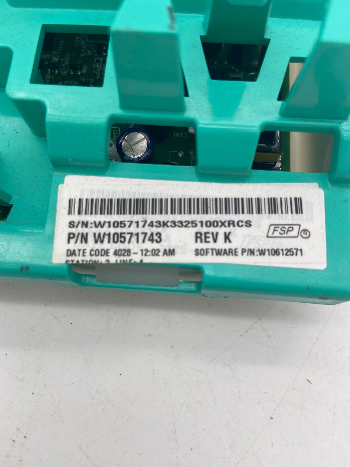Carte de commande de laveuse Whirlpool d'origine (OEM) W10571743