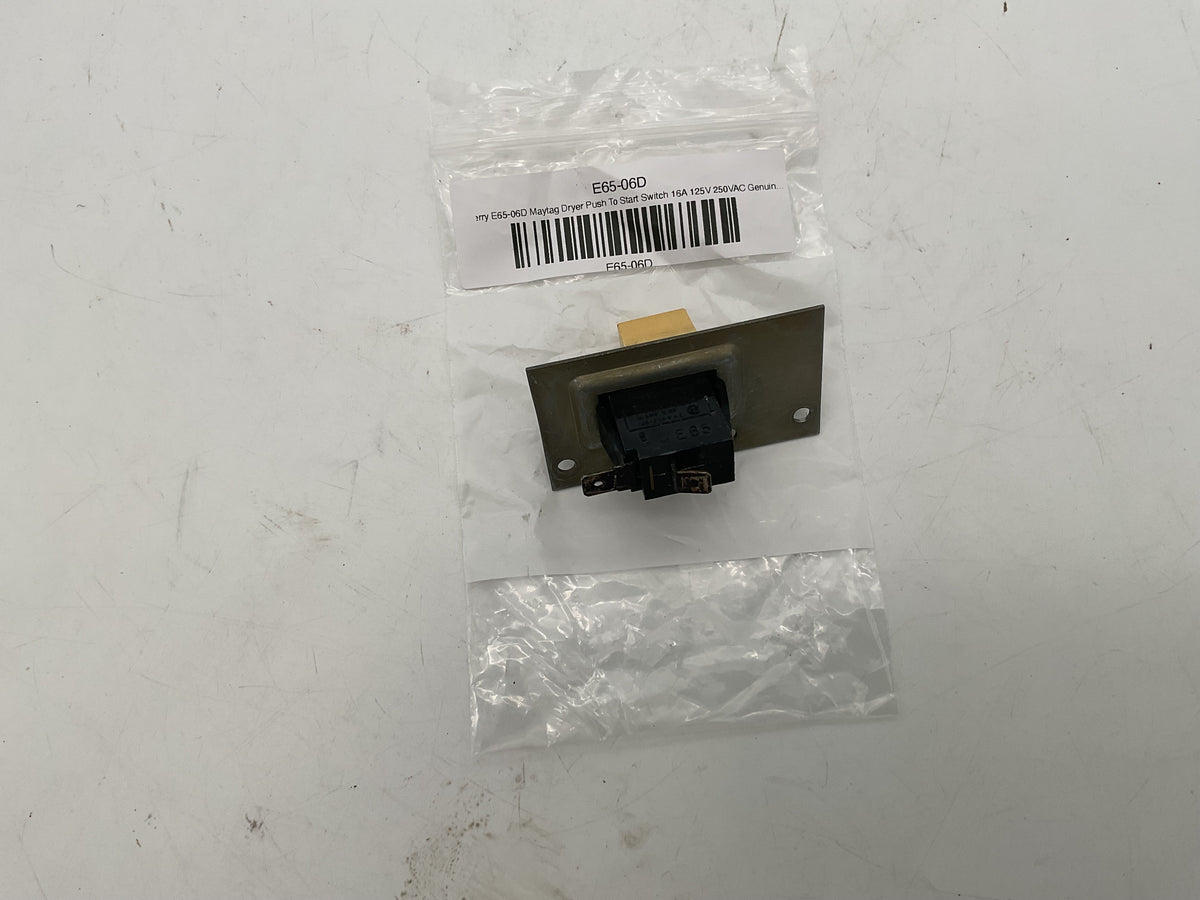 Interrupteur "Push To Start" d'origine pour sécheuse Maytag Cherry E65-06D, 16 A, 125 V, 250 V CA