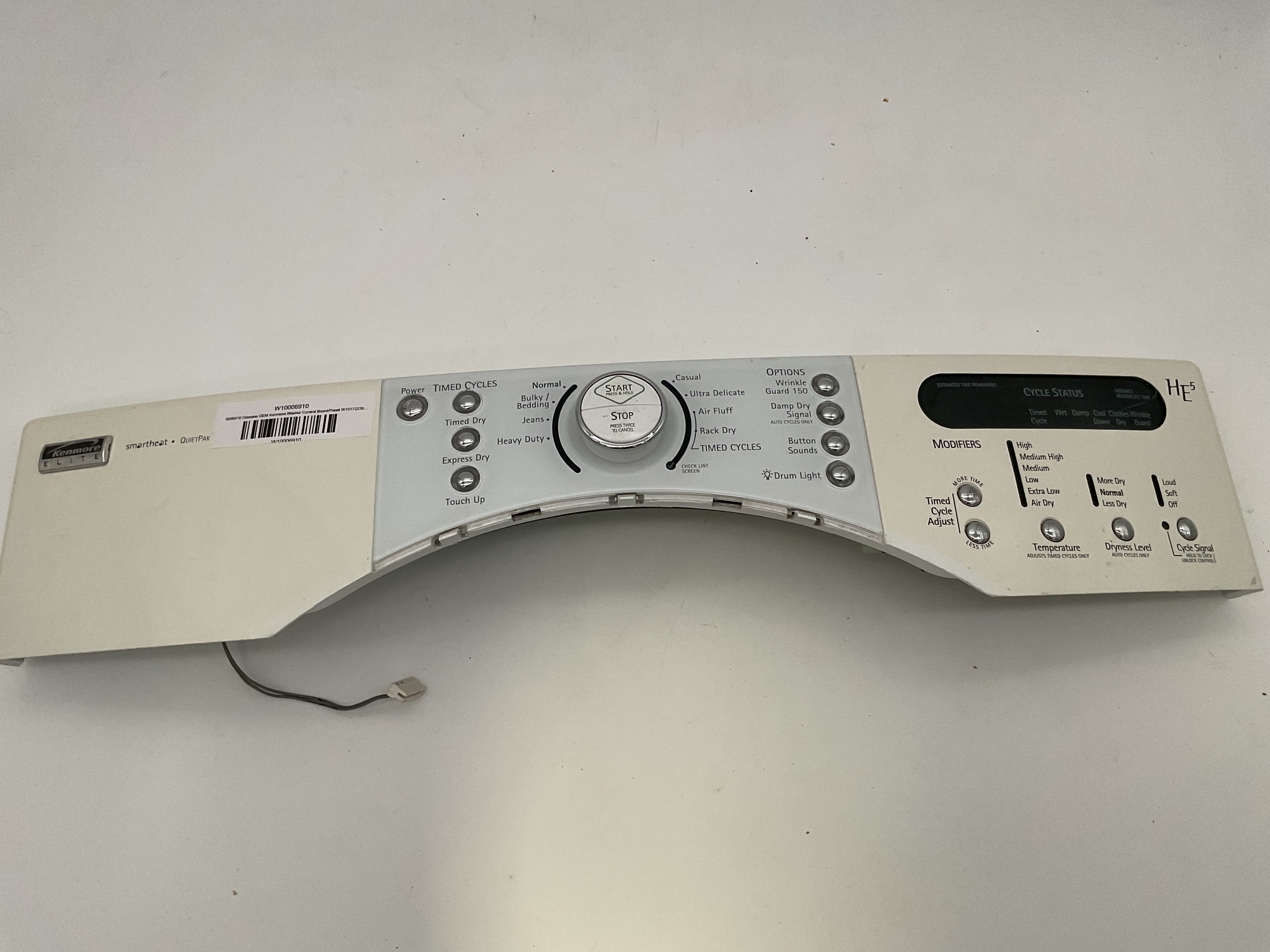 W10006910 Genuine OEM Kenmore Washer Control Board/Panel W10172236 3407245 - Used