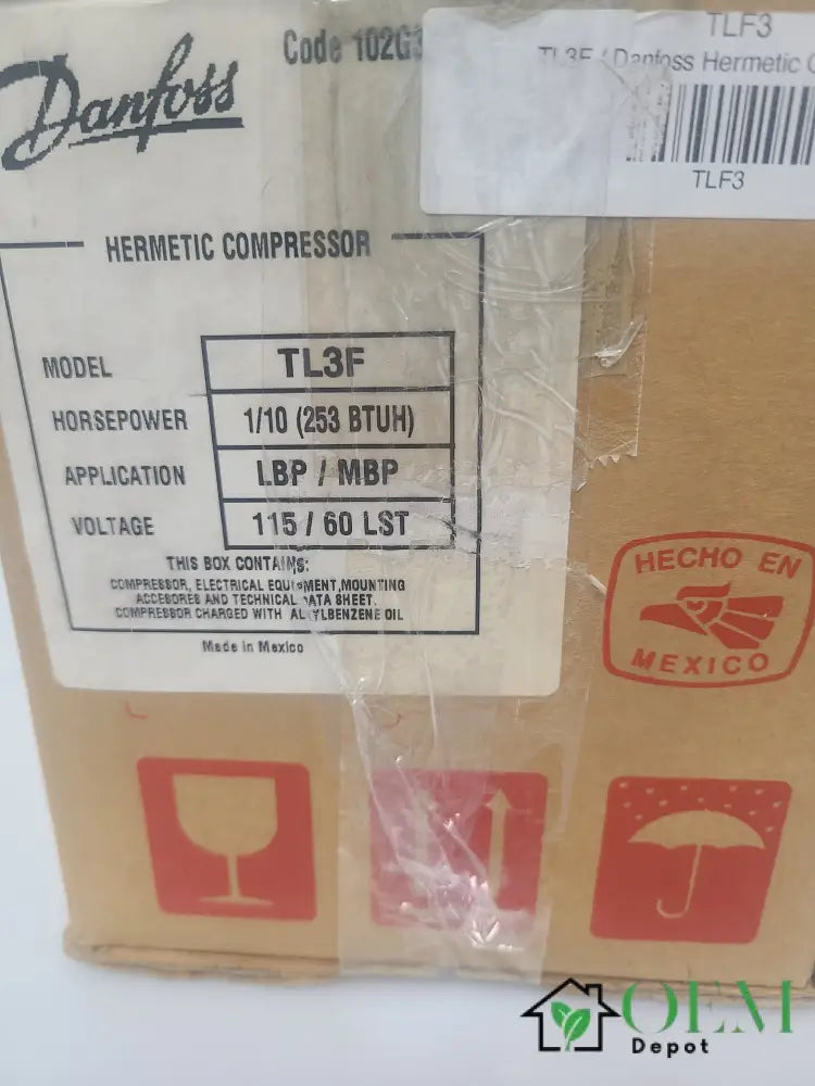BRAND NEW Danfoss Refrigerator Hermetic Compressor TL3F