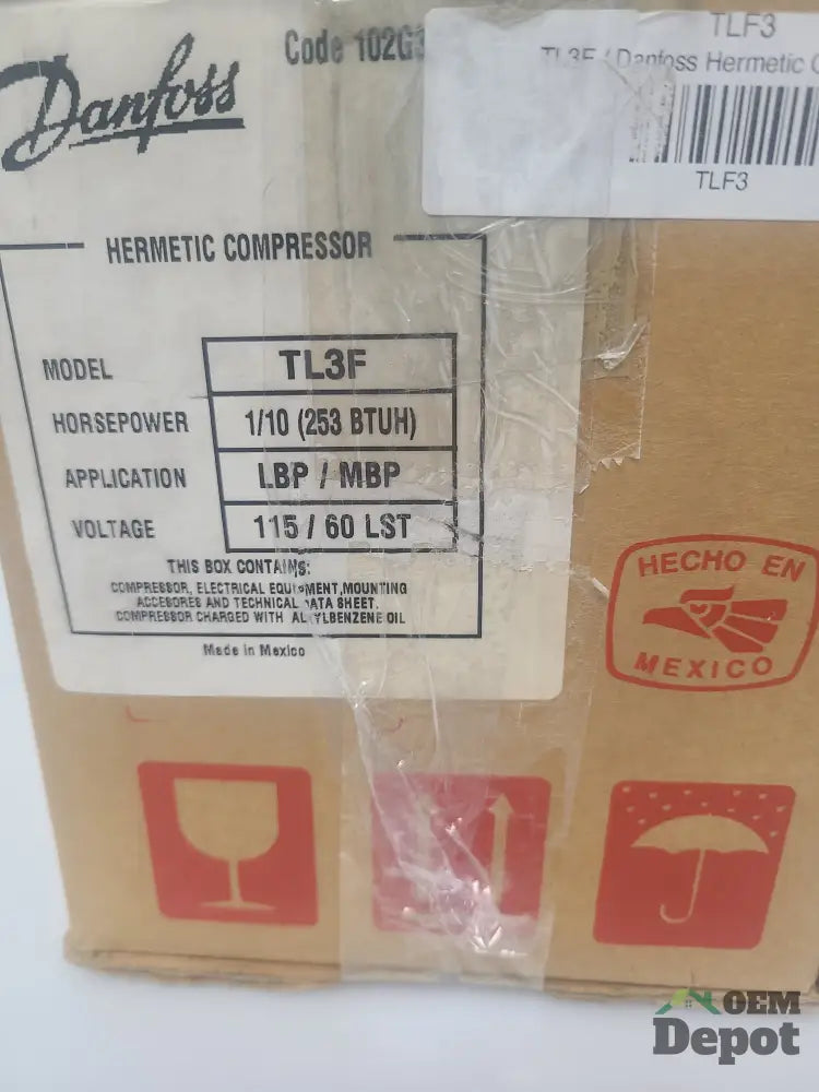 Compresseur hermétique de réfrigérateur Danfoss TL3F NEUF