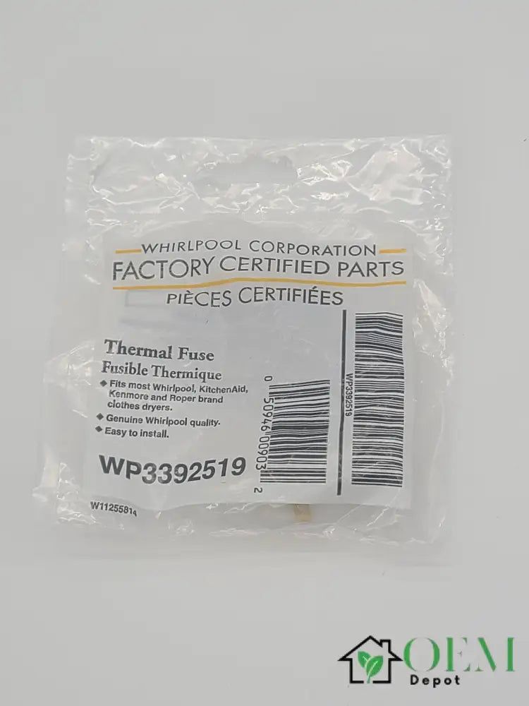 BRAND NEW Whirlpool Dryer Thermal fuse (3392519) WP3392519