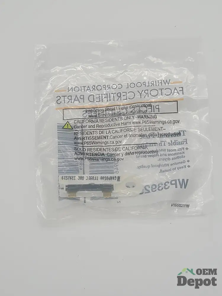 Fusible thermique pour sèche-linge Whirlpool TOUT NEUF (3392519) WP3392519
