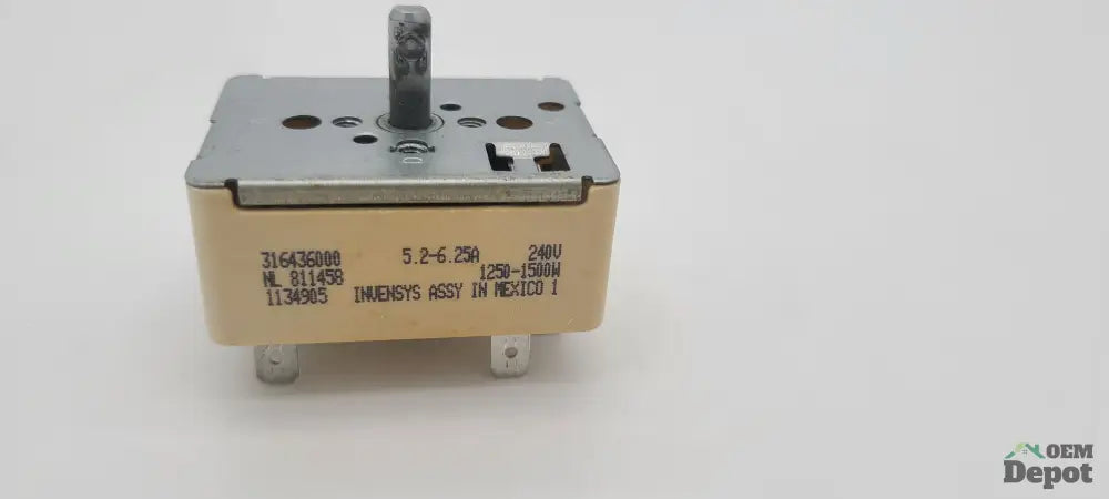 Interrupteur d'élément de surface pour cuisinière Kenmore Frigidaire 316436000 OEM, petit brûleur de 6 po