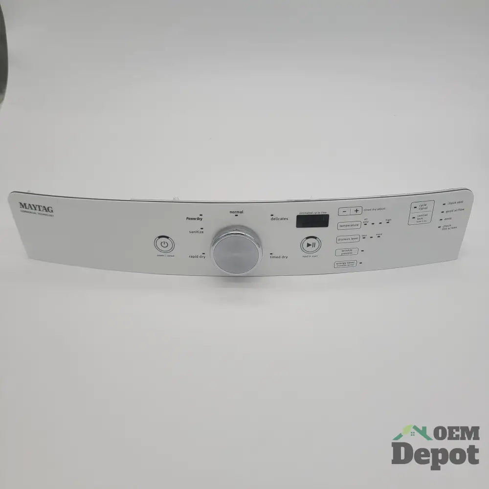 Assemblage de console pour sécheuse Maytag avec bouton et carte électronique W10918026 (Remplace : W10783692)