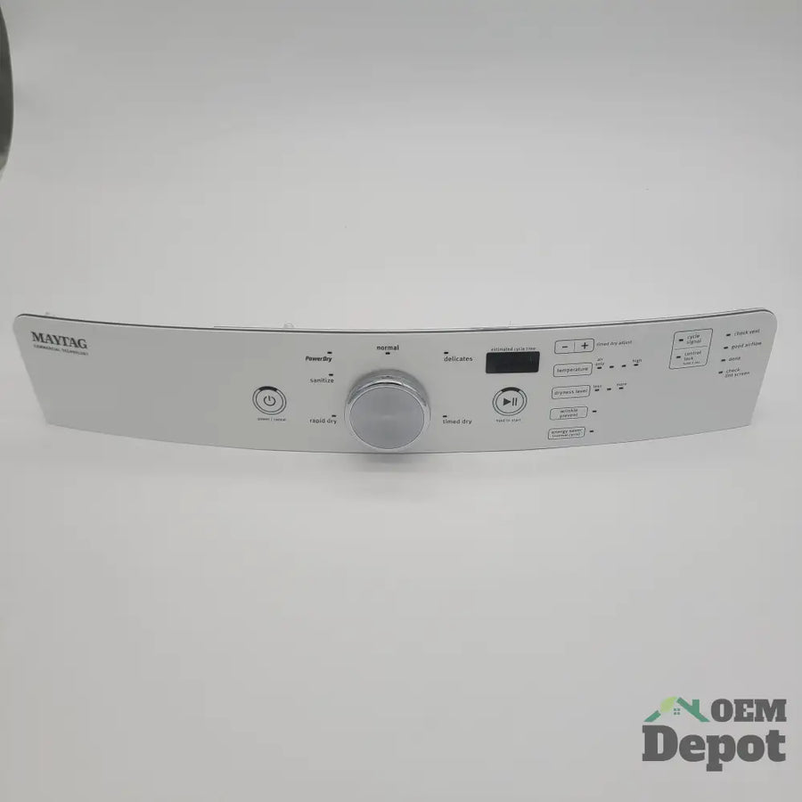 Assemblage de console pour sécheuse Maytag avec bouton et carte électronique W10918026 (Remplace : W10783692)