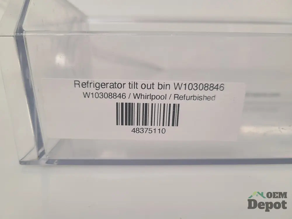 W10308846 Tilt-Out Bin Refrigerator Whirlpool Maytag KitchenAid OEM