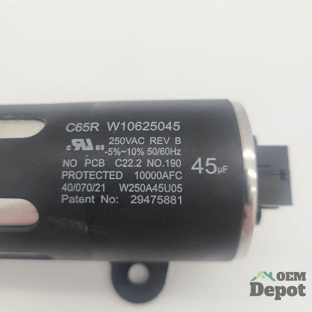 Condensateur de démarrage pour moteur de lave-linge W10390451 W11158830