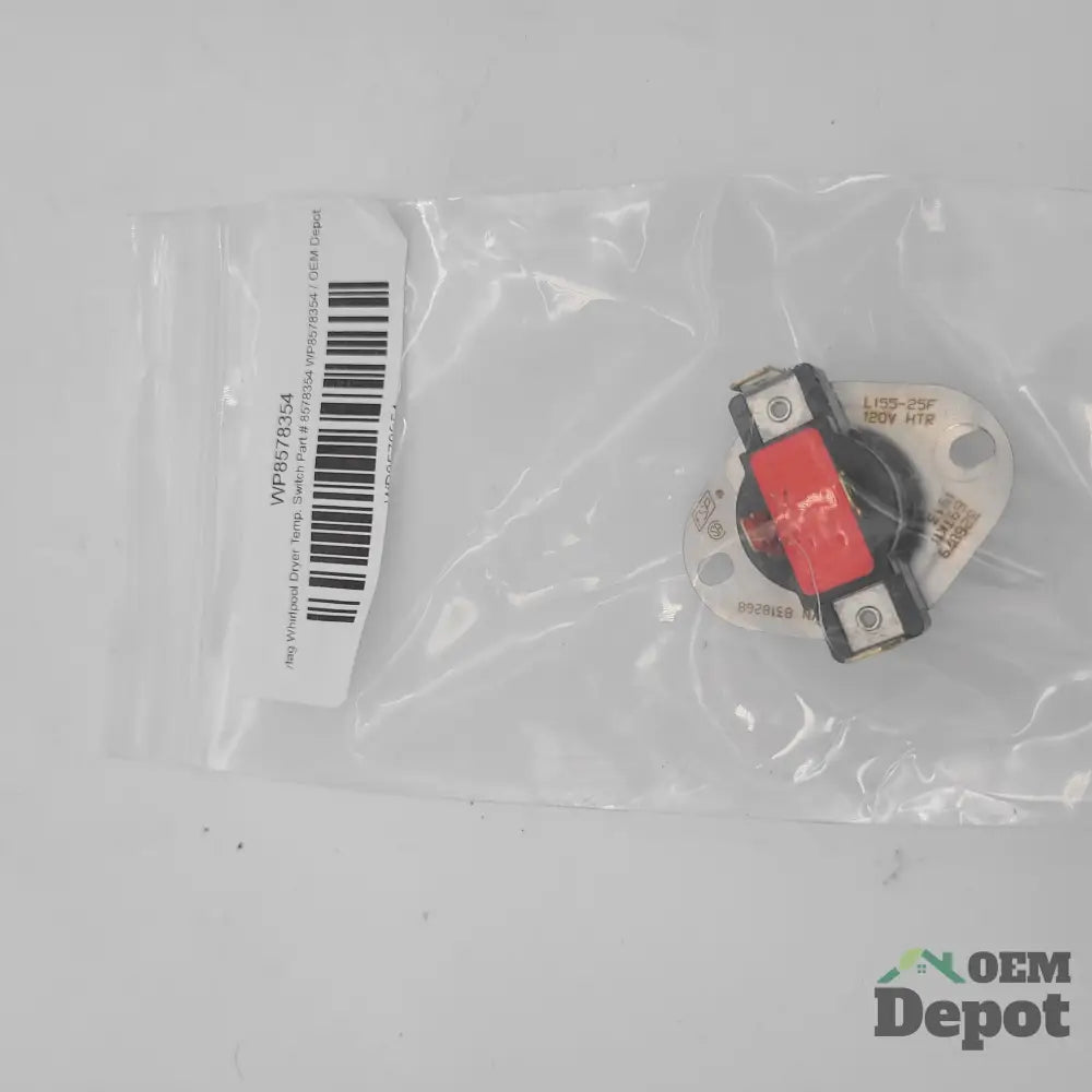 Interrupteur de température pour sécheuse Whirlpool, pièce n° 8578354 WP8578354