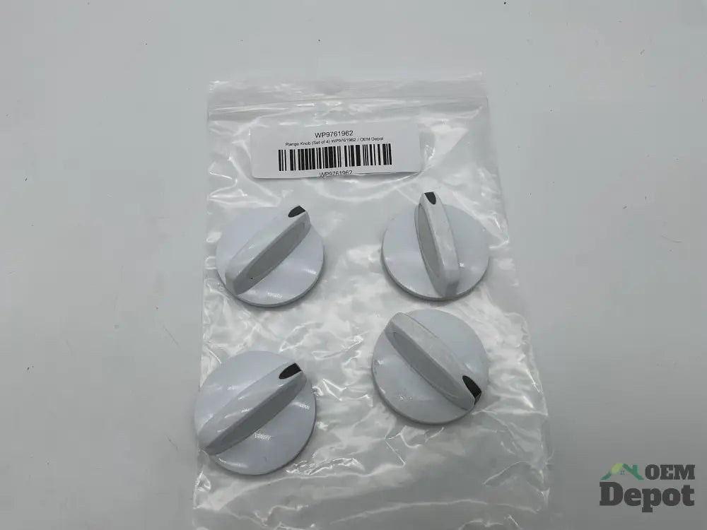 Bouton de commande pour cuisinière Whirlpool, blanc (lot de 4) WP9761962