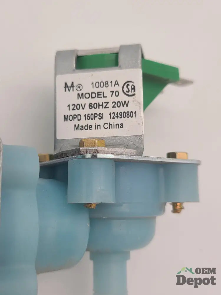 Électrovanne d'arrivée d'eau pour réfrigérateur Whirlpool (W10833899) 12490801