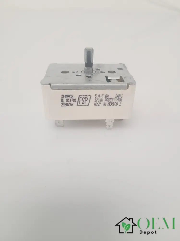 Whirlpool Stove Infinite Burner Switch 3148952