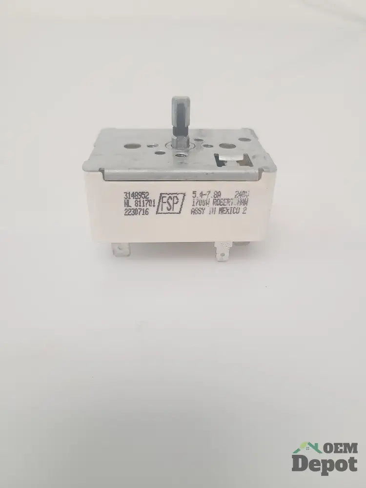 Interrupteur de foyer à réglage infini pour cuisinière Whirlpool 3148952