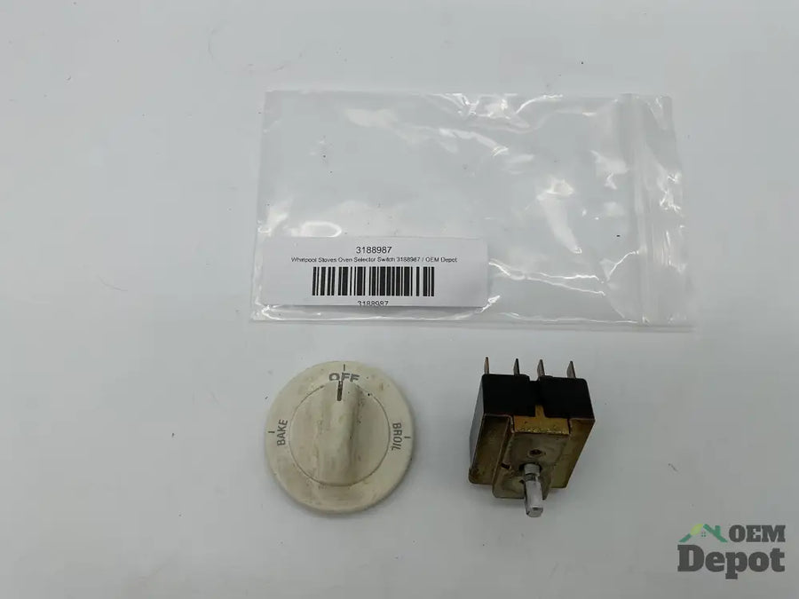 Commutateur de sélection de four pour cuisinière Whirlpool 3188987