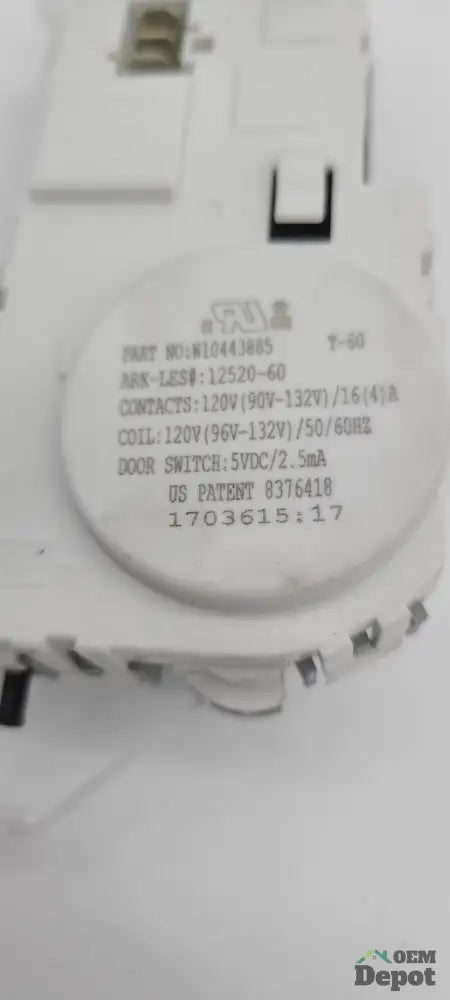 Whirlpool Washer Door Lock Latch W10443885