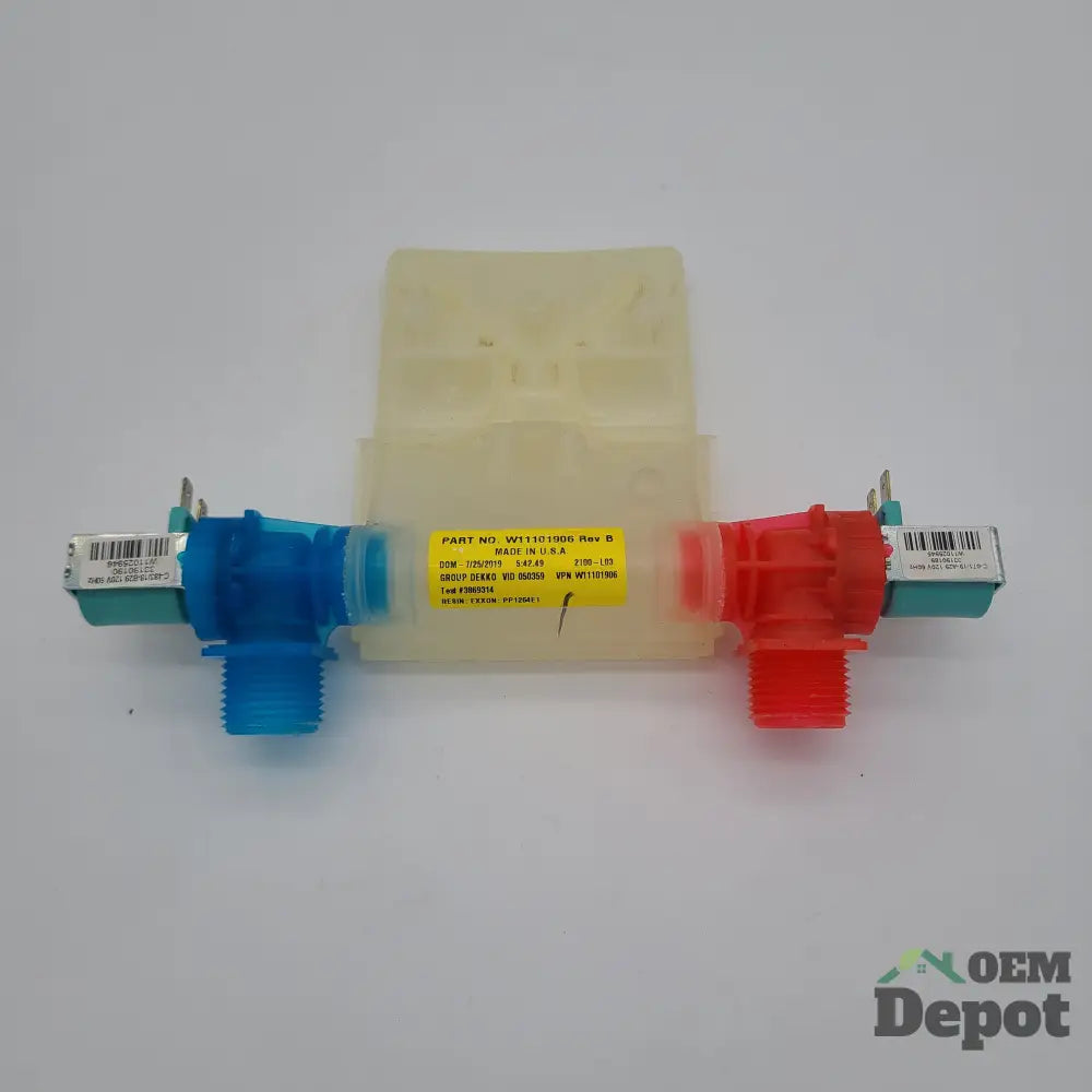 Électrovanne d'arrivée d'eau pour lave-linge Whirlpool W11025946 W11025945